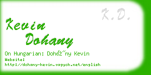 kevin dohany business card